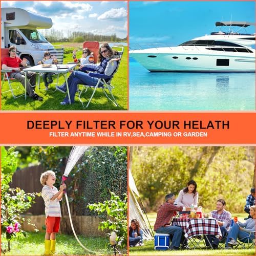 WELLUCK RV Camper Inline Water Filter Reduce Chlorine and Odor, 2 Packs RV Camping Water Hose Filter Accessories for Camping Trailer Motorhome Boat Marine Drinking Garden Car Washing - Image 5