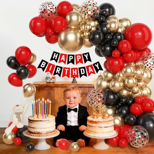 Amandir 153pcs Red Black Gold Balloon Garland Arch Kit Different Sizes - Image 4