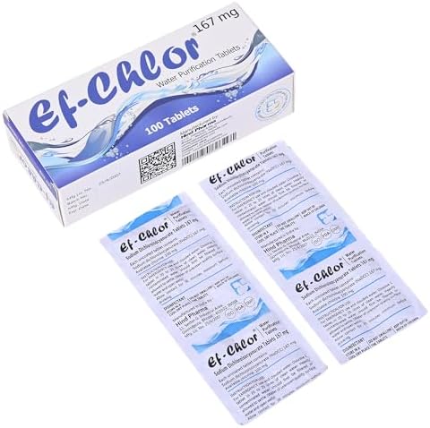 Ef-Chlor Water Purification Tablets 167 mg - Potable Water Treatment Ideal for Emergencies, Survival, Travel, and Camping, Purifies (5.2-6.6) Gallons Water in 1 Tablet (Pack of 100 Tablets) - Image 5