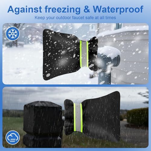 2Pack Outdoor Faucet Covers for Winter, 6.7" W x 8.3" H Hose Bib Covers - Image 4