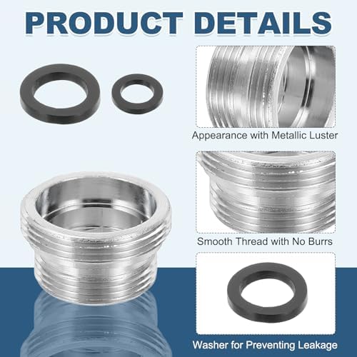 uxcell Faucet Aerator Adapter,M18 Male to M22 Male Brass Faucet Adapter - Image 3
