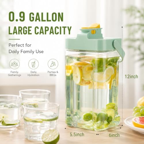 0.9 Gallon Drink Dispenser with Spigot and Filter, Beverage Container - Image 2