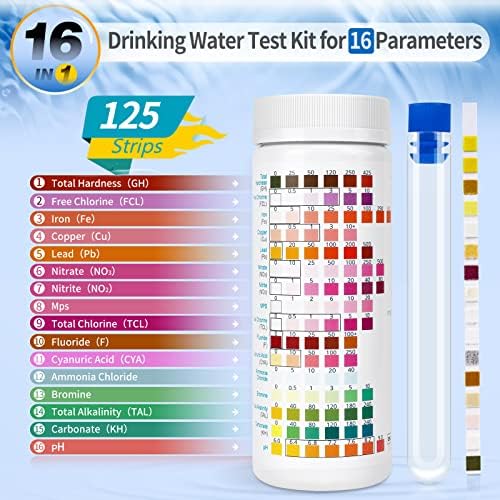 16 in 1 Water Test Kit with 125 Test Strips for Home Water Quality Testing - Image 2