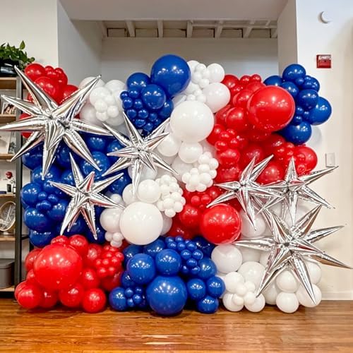 Red White and Blue Balloon Arch Kit,129Pcs Red and Blue Balloons - Image 7