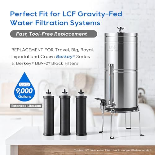 LCF Gravity Water Filter, Replacement for Berkey® BB9-2®, Purewell®, 3pack - Image 4