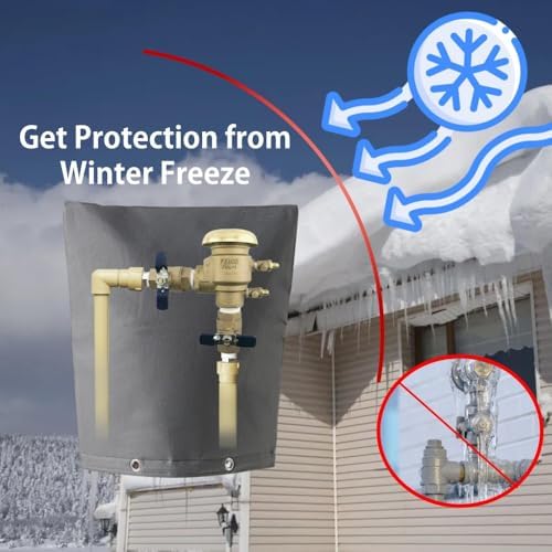 Urby 5 Layer Sprinkler Covers for Outside, Back Flow Covers for Winter Freeze and Intense Sun Protection, Outdoor Pipe Insulation Cover.[Granite Color] 20x24in - Image 2