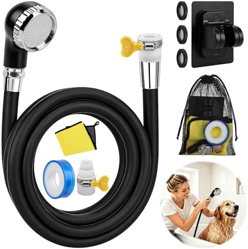 Windspeed 6.5Ft Slip On Tub Hose for Dogs Bathtub Faucet Attachment for Dog Washing Hose Tub Attachment for Pet Puppy Cat Washing Cleaning, Suitable for 0.6-0.9 inch Faucets by WINDSPEED