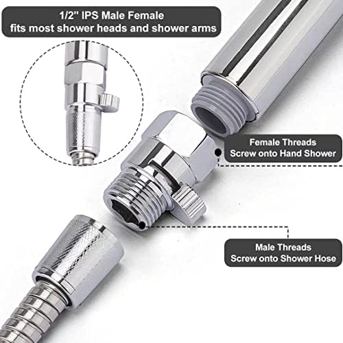 MAYYAYA Metal Shower Head Flow Control Valve, NTP1/2 Brass Shut-off Valve - Image 2