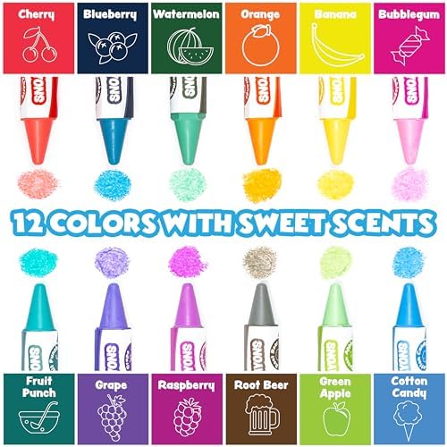 Tub Works® Sweet Scents Smooth™ Bath Crayons Bath Toy, 12 Pack | Nontoxic, Washable Bath Crayons for Toddlers & Kids | Unique Formula Draws Smoothly & Vividly on Wet & Dry Tub Walls | Scented Crayons - Image 3