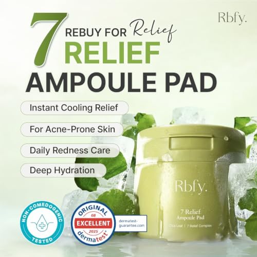 7 Relief Centella Asiatica Korean Ampoule Toner Pad, 60 Pads - Image 2