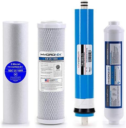 Reverse Osmosis Replacement Filter Set RO Cartridges 4 Stage w/ 75 GPD Membrane by Smart+Pack+Water+Filters