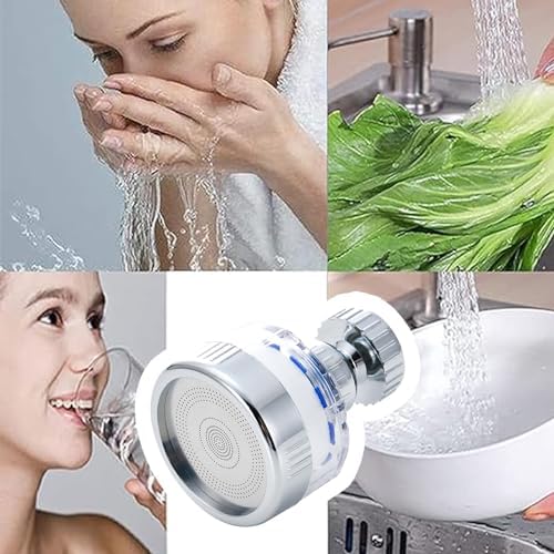 360 Degree Rotating Faucet Filter, Sink Water Faucet Filter Water Purifier Faucet Filter Purifier for Kitchen and Bathroom,Removes Heavy Metals and Hard Water - Image 3