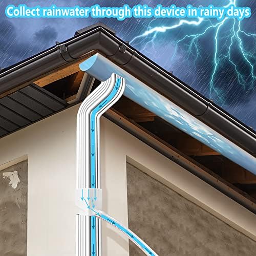 Rainwater Collection System-Rainwater Collection Diverter Connector System-Raindrop Rainwater Colander Kit for Hose for Diverting Water Fits 2’’ x 3’’ Standard Downspout - Image 5
