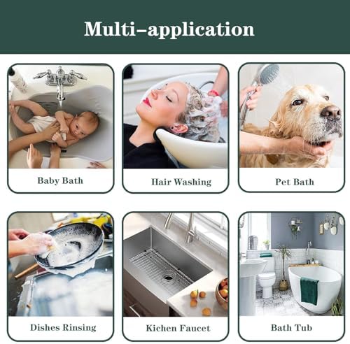 Bathtub Shower Head Sink-Faucet set，Tub faucet spayer attachment with 5 Adapters and 59" Hose for Pet Dog Rinse、 Baby Bath 、Hair washing, ON/OFF Extension for Tub, Utility Sink, Garden and Bathroom - Image 4
