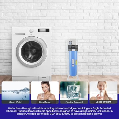 Crystal Quest Tall Compact Whole House Fluoride Water Filtration System, Multi-Stage Filter for Fluoride, BPA-Free, pH-Enhancing, 4-6 GPM Flow, Single Configuration, Easy Maintenance - with Stand - Image 5