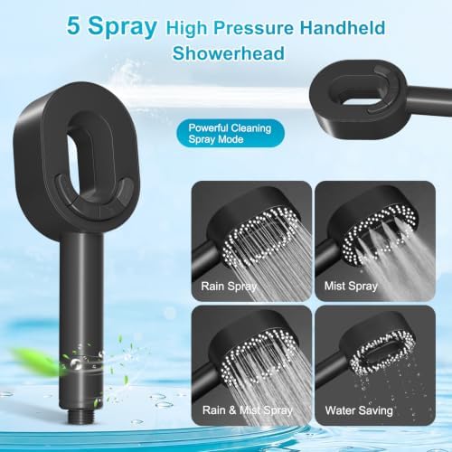 Hibbent Filtered Handheld Showerhead with 5 Filters, 5 Sprays Shower Head - Image 2