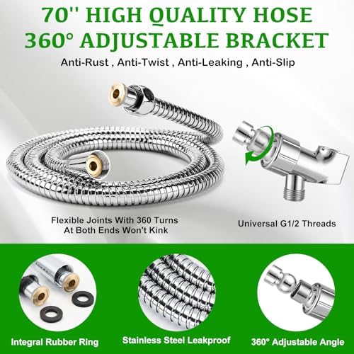 OHDAY® High Pressure Shower Head with Handheld Built-in Power Wash 6-Mode - Image 6