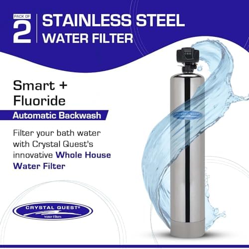 Crystal Quest Smart + Fluoride | Whole House Inline Water Filter | Stainless Steel | Automatic Backwash - Image 2
