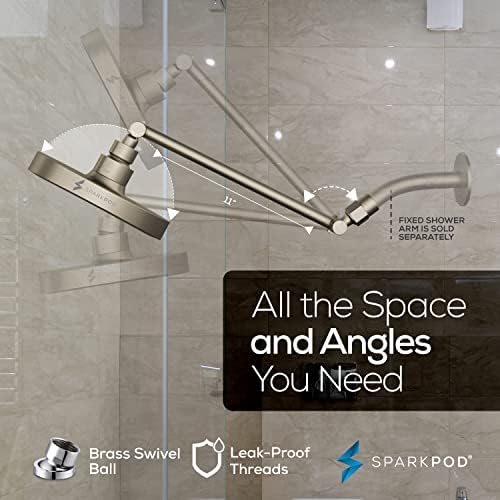 SparkPod 6" Round Rain Shower Head with 11" Shower Arm - Image 5