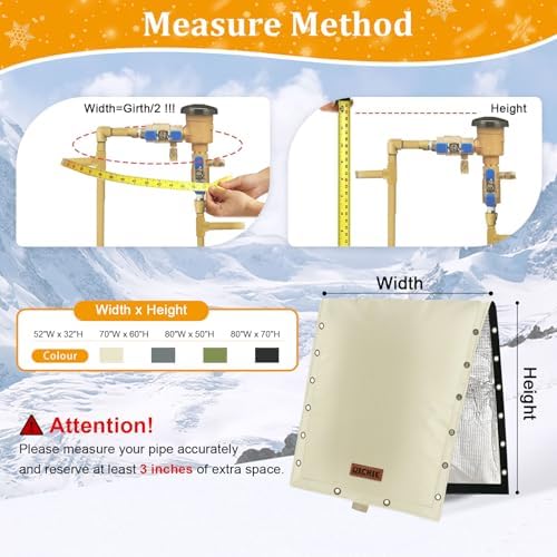 RICHIE 3-Way Opening Backflow Preventer Cover (5°F) Heavy-Duty 5-Layer Insulated Enclosure, All-Weather Protection for Outdoor Pipe, Irrigation Sprinkler Valve, Well Water Pump, 18" Wx34 H Beige - Image 2