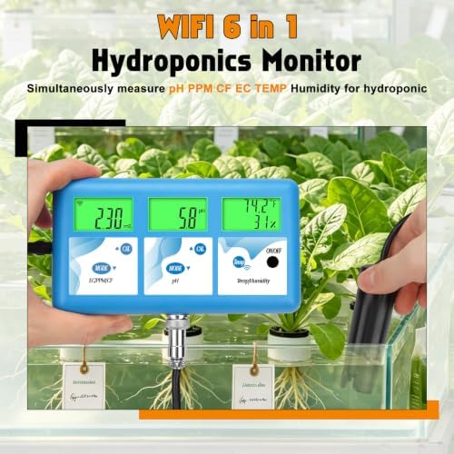 YINMIK pH EC Monitor for Water Hydroponics,WiFi pH ppm Tester for Nutrients - Image 2