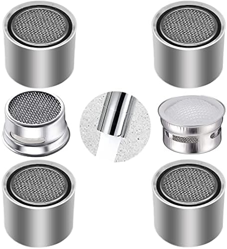 4 Piece Kitchen and Bathroom Faucet Aerators, 2 Pcs Aerator Filter Replacement Parts with Brass Housing 55/64" 22mm Female Bathroom Aerator Faucet Filter with Washer for Kitchen and Bathroom by BOETOADG
