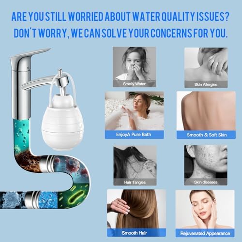 Bath Water Filter for Tub Fauce,10-Stage Bathtub Filter with Vitamin C.Eliminates Chlorine,Impurities,Softens Hard Water for Skin & Hair Care,BPA-Free+pH Balance,3000Gal Capacity (Porcelain White) - Image 2