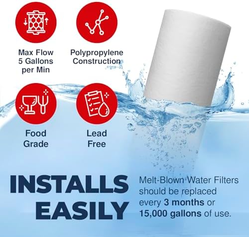 American Made, Sediment Water Filter, 10" x 4.5", Replacement for Pentair Pentek DGD-5005, GE® GXWH40L, GXWH35F, Culligan® RFC-BBSA, 3M® Aqua-Pure® AP810, 5 Micron, Pack of 4 - Image 6