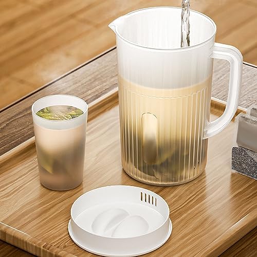 Greensen Water Pitcher, 2.7L Large Capacity Translucent PP Plastic Pitcher with Lid and Spout Filter, for Tea Coffee Juice Cold Water Storage (Green #12) - Image 5