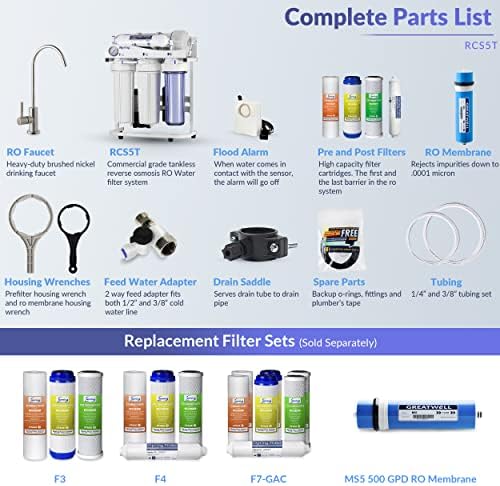 iSpring RCS5T Commercial Tankless Reverse Osmosis RO Water Filter System with 1.5:1 Pure to Drain Ratio, Pressure Gauge - Image 6