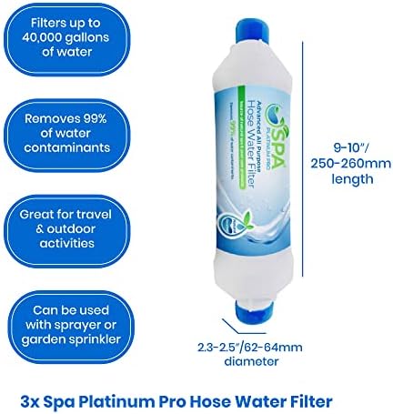 Spa Platinum All Purpose Hose Water Filter for Pools, Spas, and RVs | Pack of 3 High Performance Water Filtration System | Filters up to 40,000 Gallons for Clear Water - Image 2