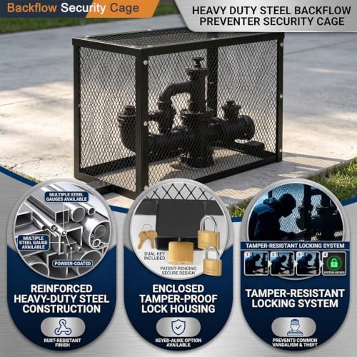 Heavy Duty Steel Backflow Preventer Security Cage for Irrigation Valves - Image 3
