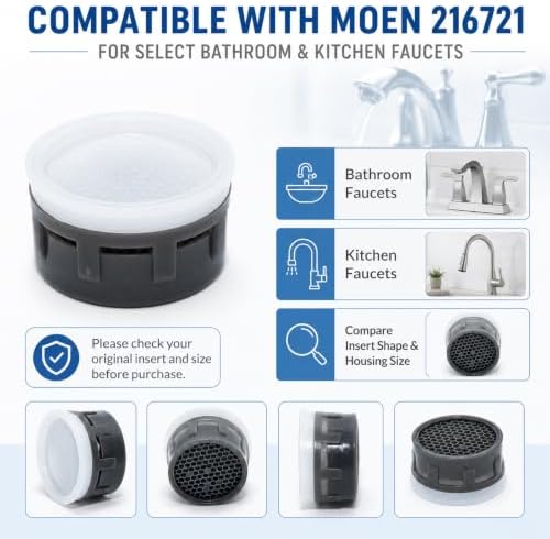 6PCS 216721 Faucet Aerator Insert for Moen Faucets - Image 3