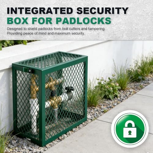 Yeeoy Steel Backflow Preventer Security Cage for Outside 30″L x 13″W x 30″H - Image 6