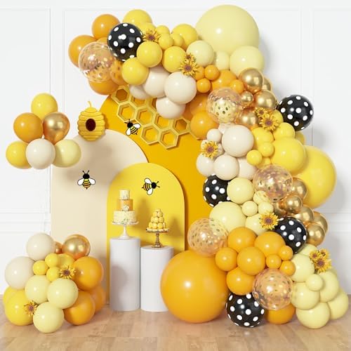 Amandir 153pcs Bee Balloon Arch Garland Kit Different Sizes by Amandir
