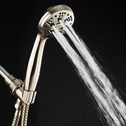 AquaDance High Pressure 6-Setting Hand Held Shower Head with Extra-Long 6 Foot Hose & Bracket – Anti-Clog Nozzles - USA Standard Certified - Top U.S. Brand - ALL BRUSHED NICKEL - Image 3