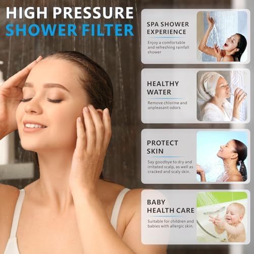 Voolan Filtered Shower Head - 20 Stage Luxury Rain Shower Filter For Hard Water for Remove Chlorine and Harmful Substances - 6" Square High Pressure Rainfall Showerhead (Oil Rubbed Bronze) - Image 2