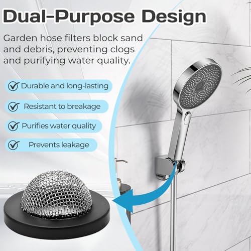 20 Pack Garden Hose Screen Filters, Rubber Washer with Stainless Steel Mesh, Fits 3/4" Garden Hose and 5/8" Washing Machine Connector, Prevents Clogs and Leaks - Image 5