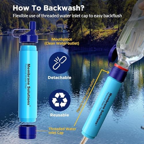 Membrane Solutions Personal Water Filter Straw Bundle with 2 Pieces Travel Carry Case, Personal Water Filter Storage Case, Portable Water Purifier Case (Pack of 2) - Image 5