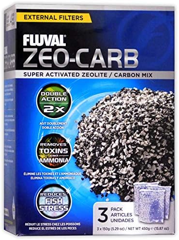 Fluval Zeo-Carb, Chemical Filter Media for Freshwater Aquariums, 150-gram Nylon Bags, A1490, White, All Breed Sizes, Pack of 2 (3 Count) by Fluval