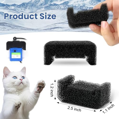 16 Pack Cat Water Fountain Sponge Filters, Replacement Foam Pre-Filter Sponges for 67oz/2L & 81oz/2.4L Pet Fountain (Pump Not Included) - Image 5
