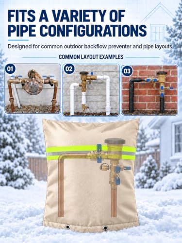 Bitubi Insulated Backflow Cover for Freeze Protection, 50" W x 40" H, Beige - Image 3