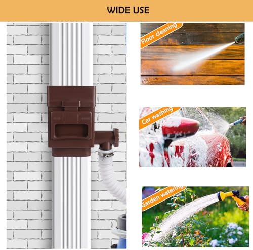 Rain Barrel Diverter Kit, Gutter Downspout Diverter, Brown - Image 4