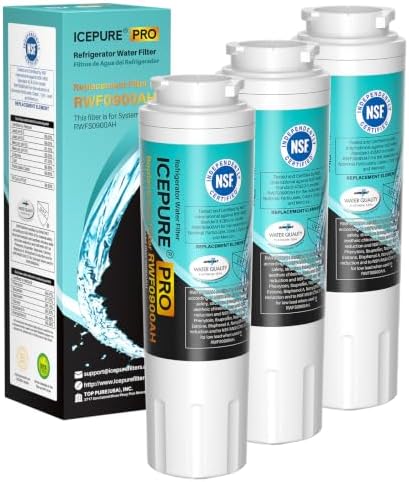 ICEPURE PRO UKF8001 NSF/ANSI 53&42 Certified Replacement Everydrop EDR4RXD1, Filter 4, Maytag UKF8001AXX UKF8001P, Whirlpool 4396395 WF-UKF8001 FMM-2 MPF15090 SGF-M9 Refrigerator Water Filter 3PACK by ICEPURE