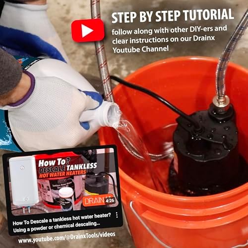 DrainX Tankless Water Heater Descaling Solution | Highly Effective Descaler Restores Heating Efficiency, Gallon, 128 fl oz - Image 5