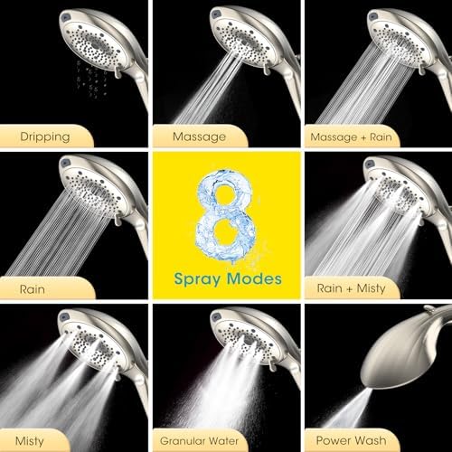FASDUNT High Pressure Filtered Handheld Shower Head, Brushed Nickel - Image 4