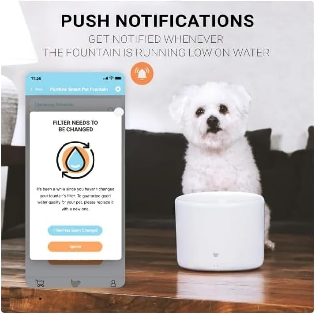 Instachews~PurrFlow Smart Pet Cat & Dog Water Fountain, Automatic Water Dispenser, Ultra-Quiet Operation, Large Capacity 2.0-Liter, Smart Phone Compatible, Leakproof Filtration for Dogs, Cats. - Image 3