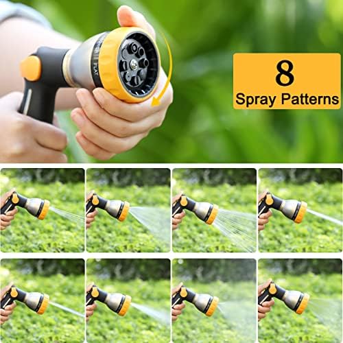FANHAO Thumb Control Garden Hose Nozzle Heavy Duty Metal, 8 Spray Patterns - Image 4