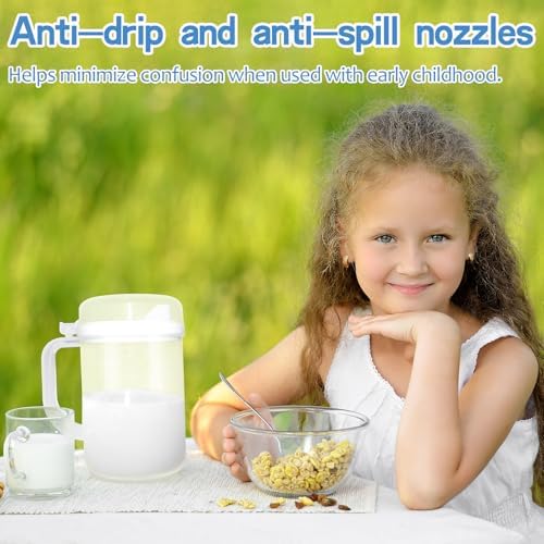3 Pack 22 Oz Mini Plastic Pitchers with Lid & Handle, Easy Pour for Kids - Image 5