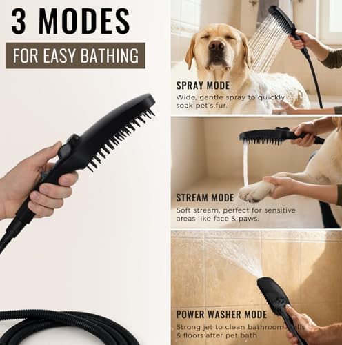 G-Promise 3Mode Dog Shower Attachment with Pause Mode Indoor & Outdoor Use - Image 3